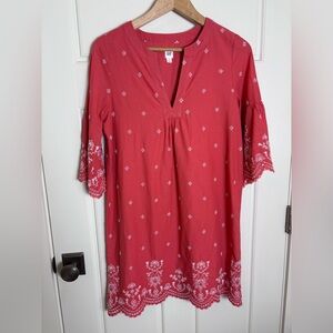 Gap Coral Pink Women's Embroidered Dress
